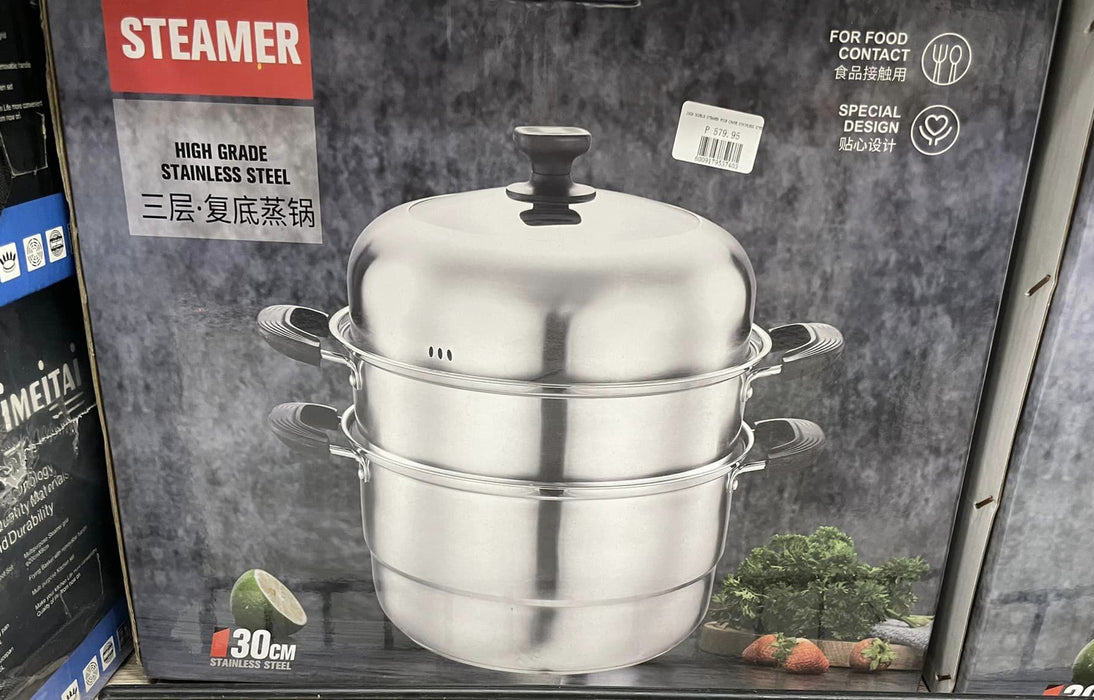 30cm Double Steamer High Grade Stainless Steel