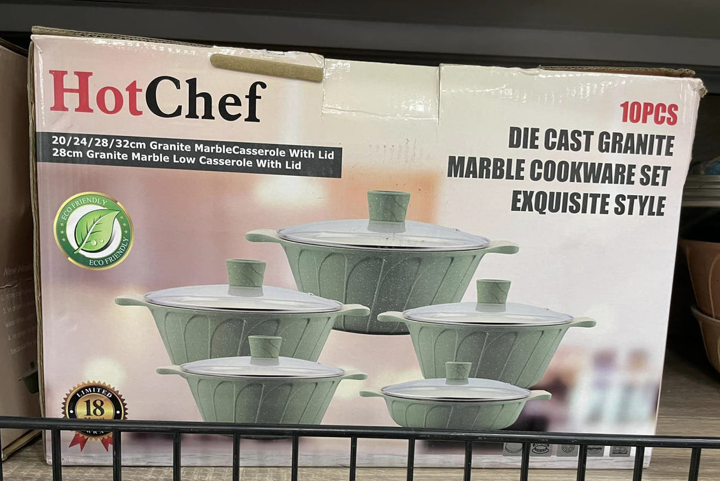 Hotchef 10Pcs Die Cast Granite Marble Cookware Set / 1244108