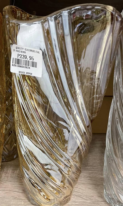 Quality Glassware / Gold Vase / 830H
