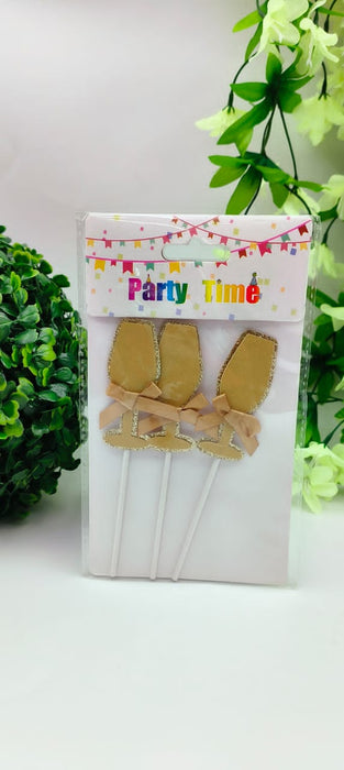 Cake Topping Wine Glass 3pcs / 14164