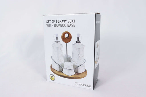 4PC Gravy Boat With Bamboo Tray / 12350003