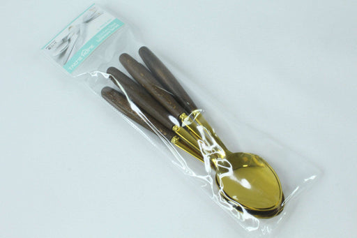 6PCs Wooden Big Spoon-Gold / TK-BS301