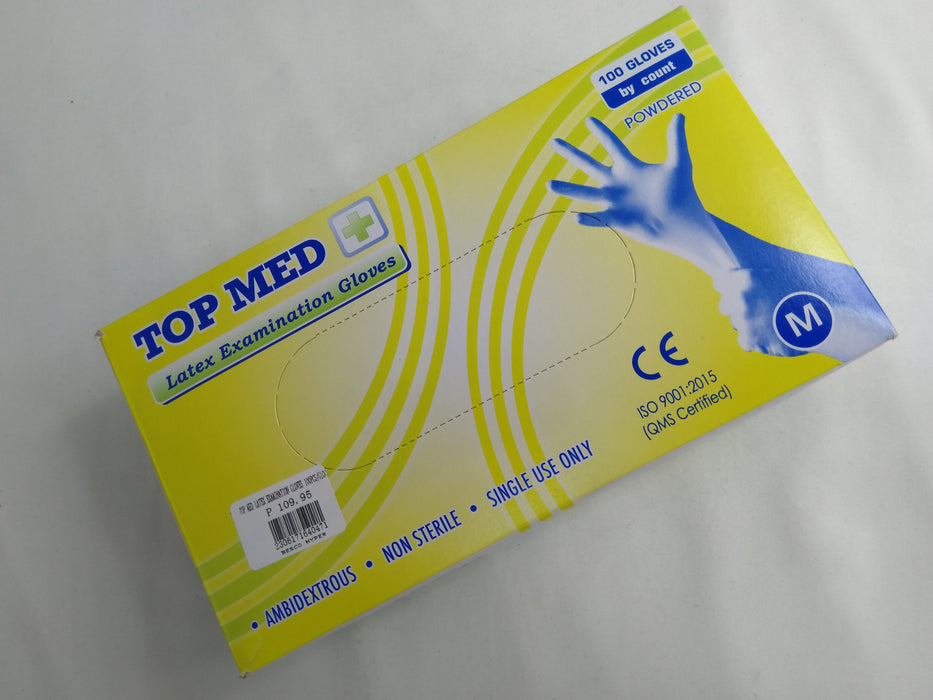 顶级 MED 乳胶检查手套 100 只 / GL0002
