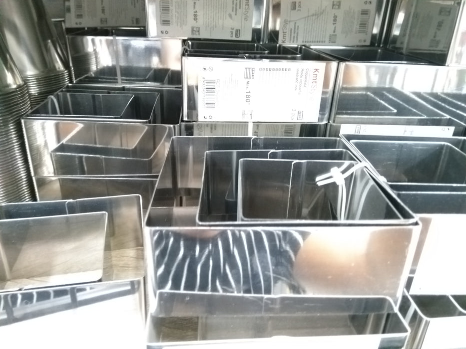 Square Stainless Steel Cake Mold 3PCs 6*4 / 8*4 / 10*4cm / 5406650