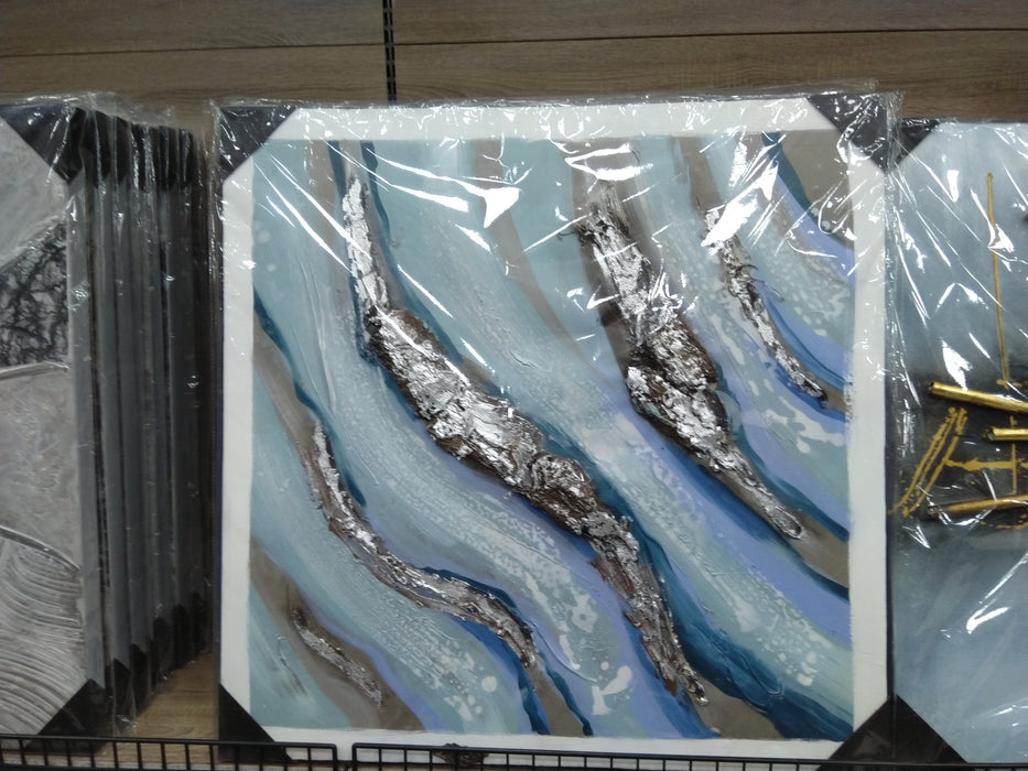 Silver and Blue painting