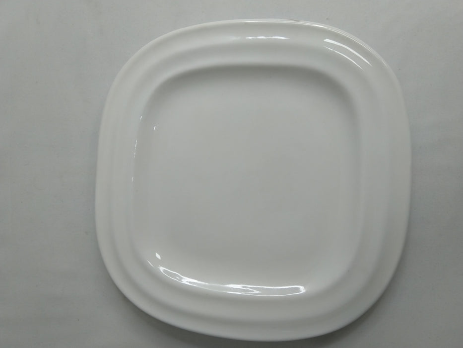 8 Inch Modern Lined Rounded Edge Square Plate / 13800402