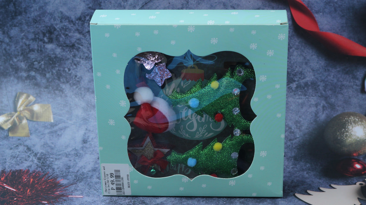 Christmas Glasses and Clip Set / 02-7 / 10
