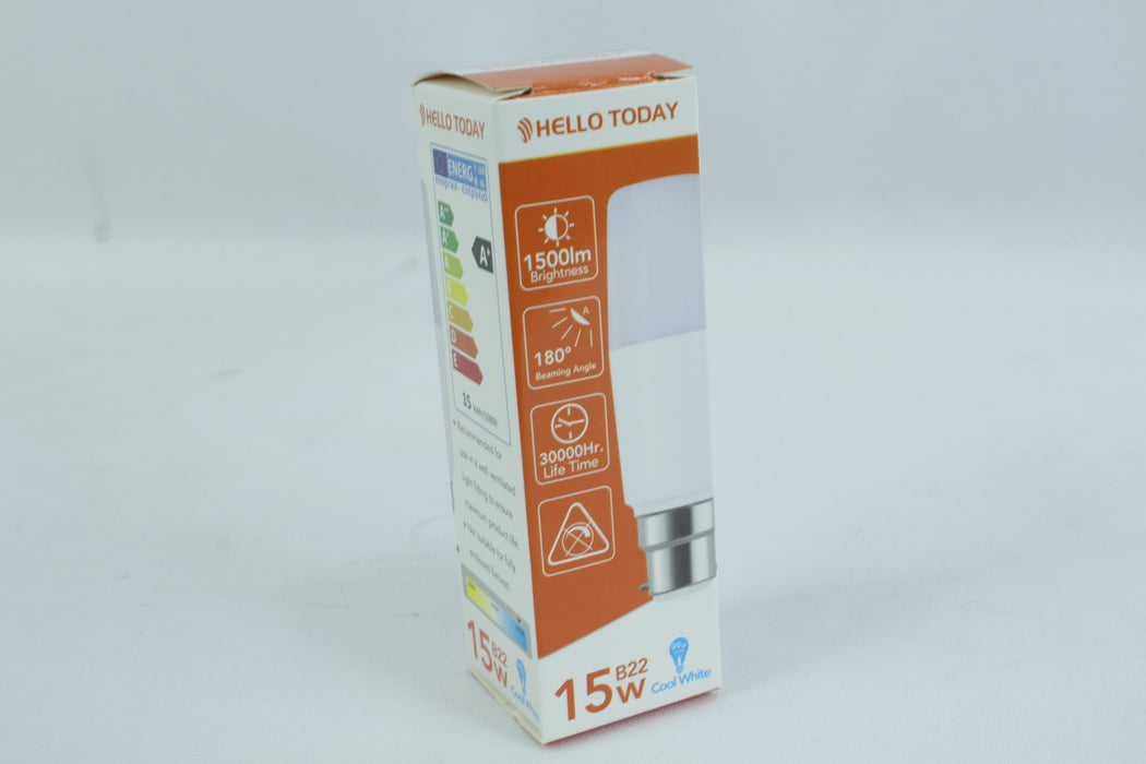 15W 棒状灯泡 B22 白色