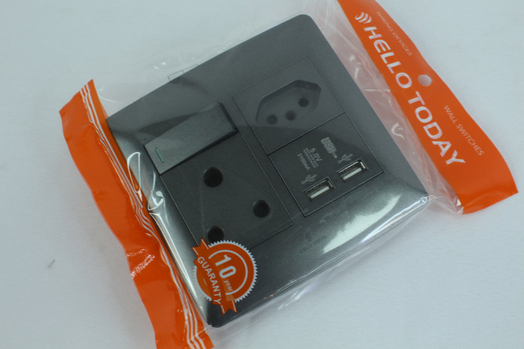 S2-211 / 开关 SA / 欧式 / USB 插座 / 4X4
