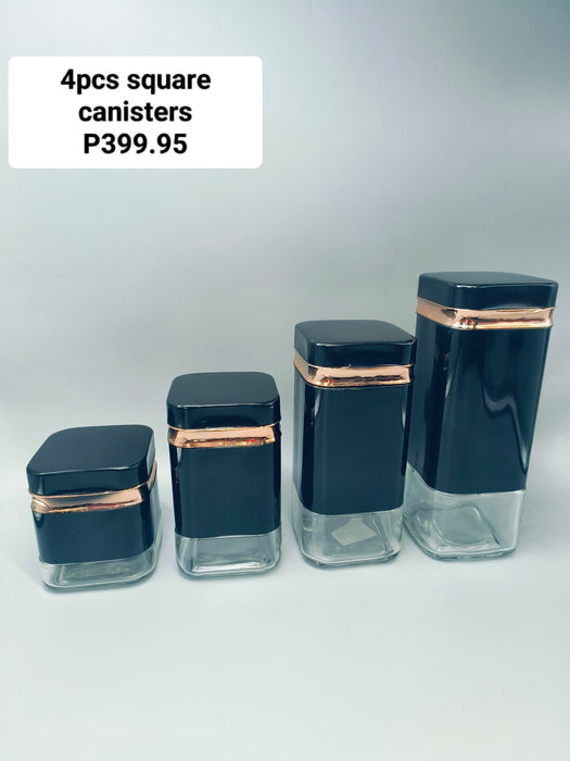 4pcs square canister
