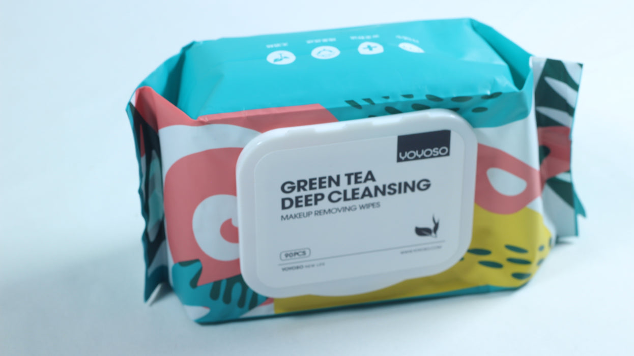 绿茶深层清洁卸妆湿巾 90片