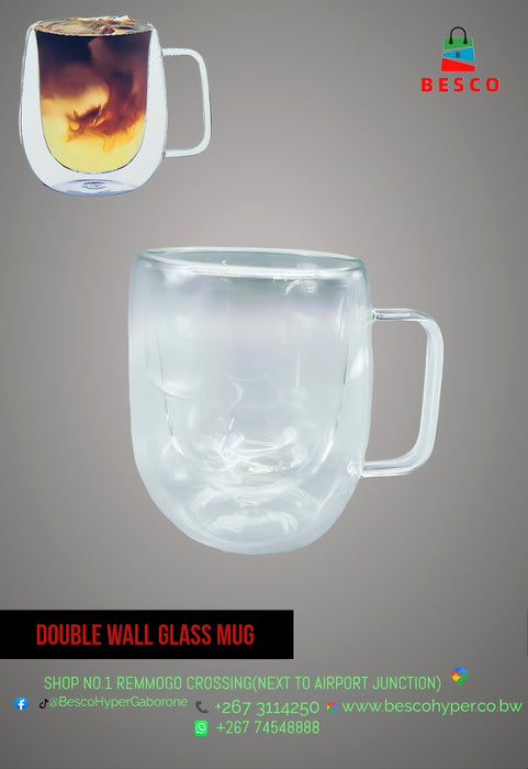 DOUBLE WALL GLASS MUG