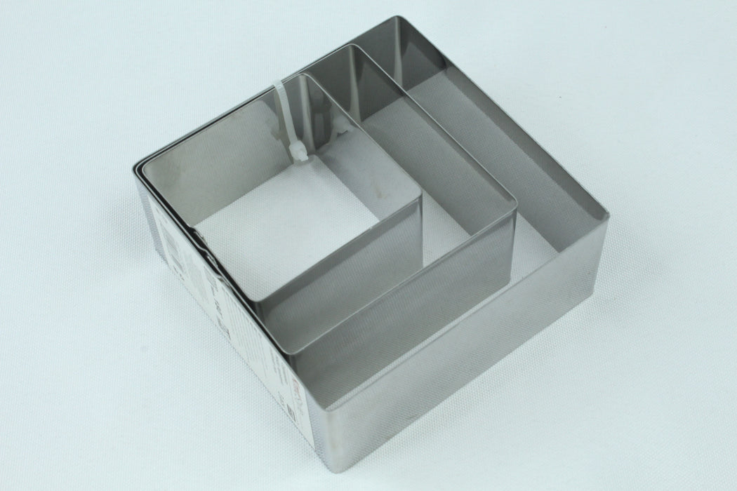Square Stainless Steel Cake Mould 3PCS 6*4 / 8*4 / 10*4cm / 5406650