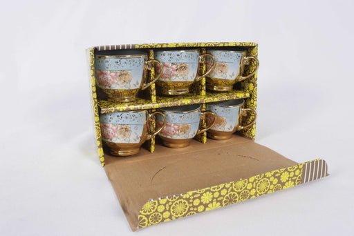 Ceramic painted coffee cup set 6pcs/7