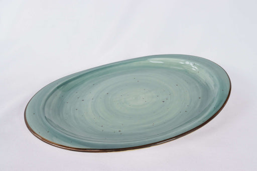 Fine Porcelain Plate Green Oval / CZT04-93