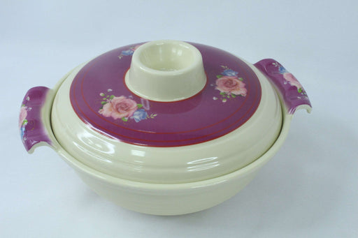 Colorful carved bowl with lid / L / 15741011