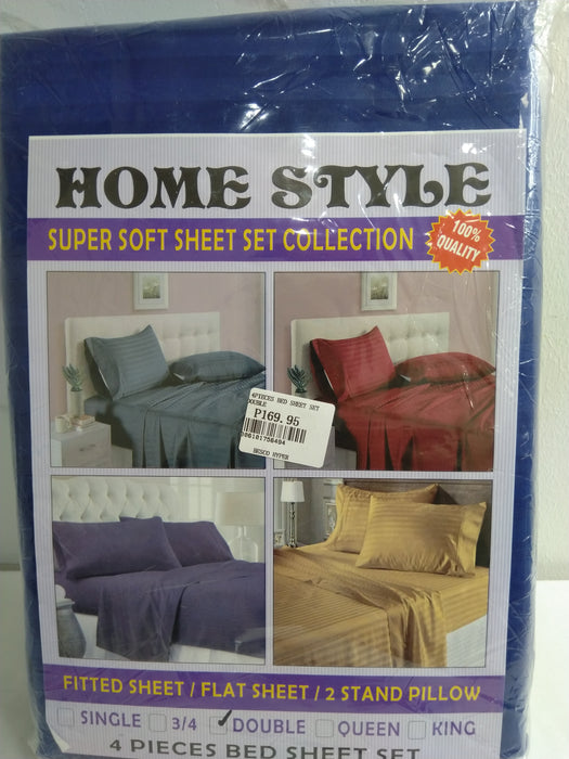 4 Pieces Bed Sheet Set Double