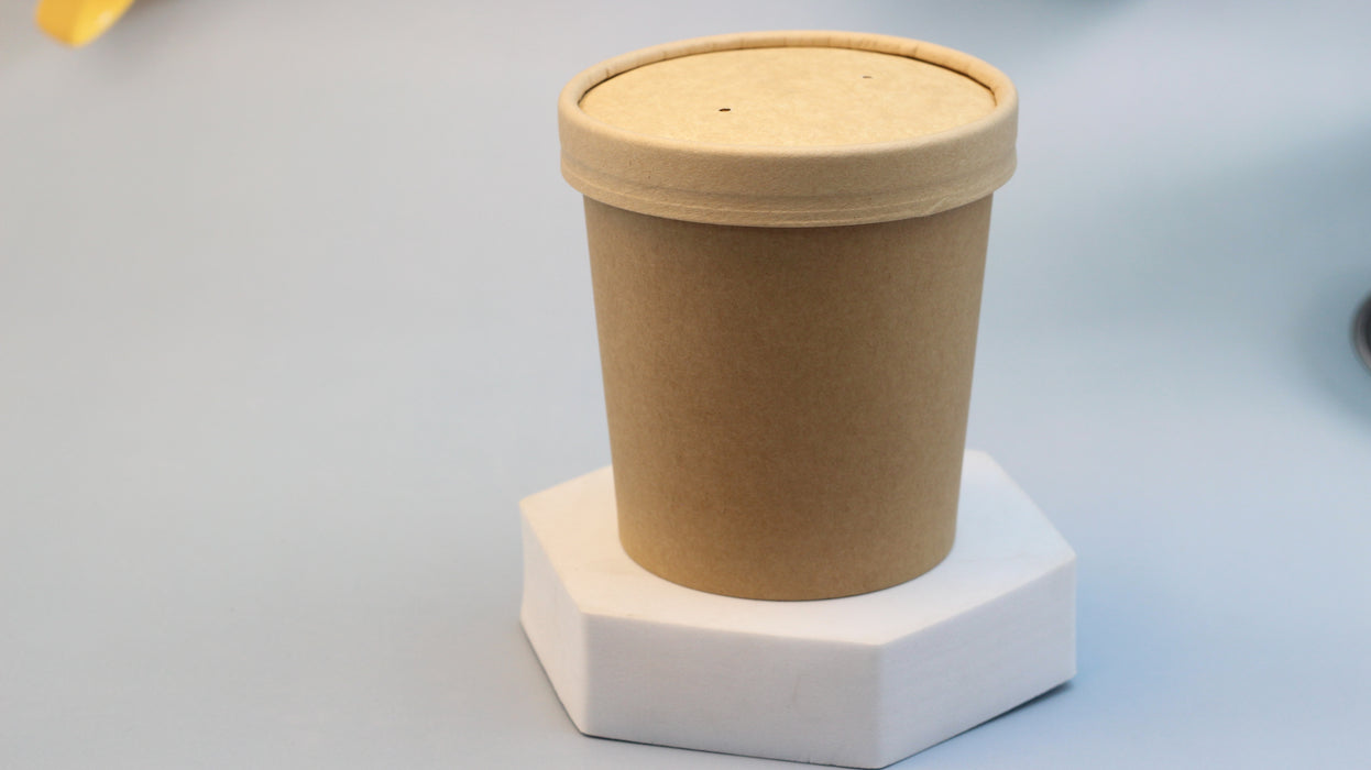Kraft Paper Soup Cup with Lid / 17240066 / 17240067