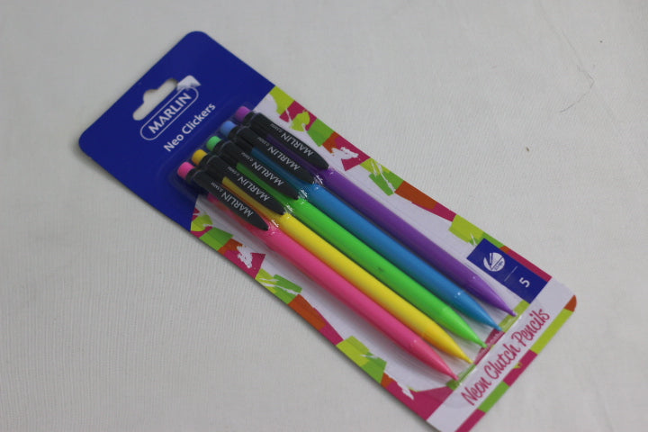 Neo Clicker Clutch Pencils 5's Asst 0.5mm / SM188