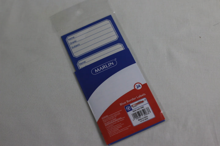 Marl BL/Bord Labels 24's Lined / 028B